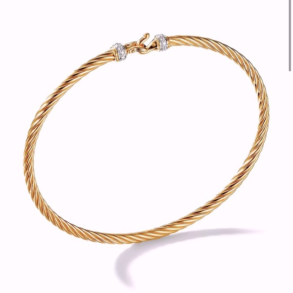 SOLD: David Yurman Gold and Diamonds Buckle Bracelet - Picture 1 of 4